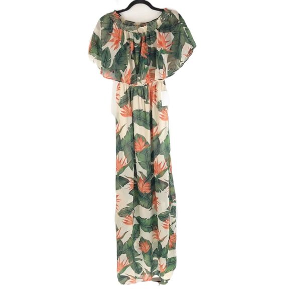 NWT Show Me Your Mumu Hacienda Maxi Dress Off Shoulder Paradise Found Sz Small - Picture 5 of 9